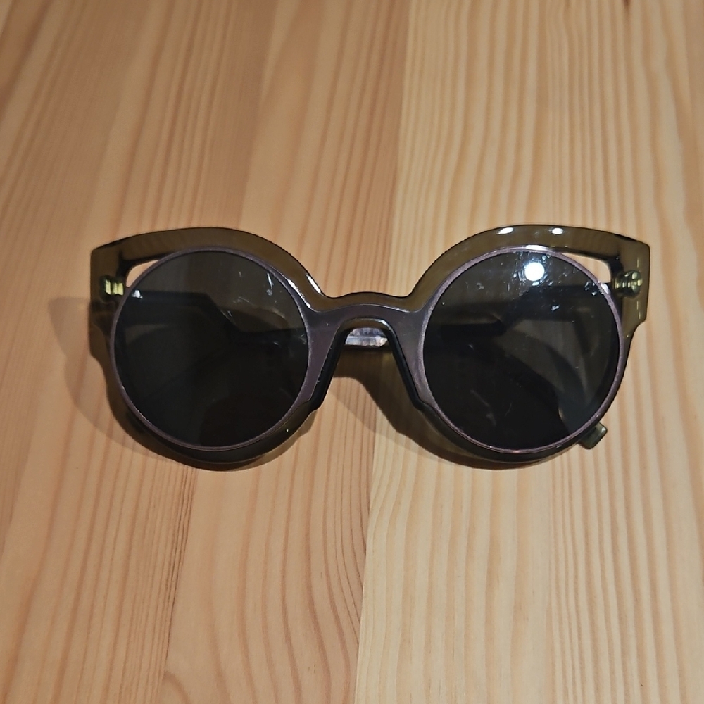 Fendi Paradeyes FF0137S Sunglasses Pink Green Cat Eye Geometric Made In Italy - Picture 2 of 11